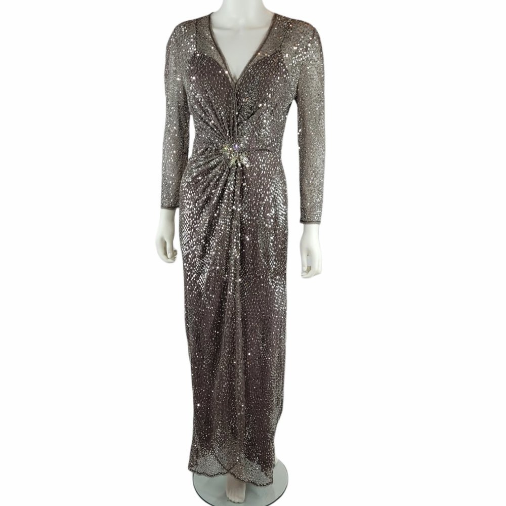 Marchesa Tan Sequin Long Gown
